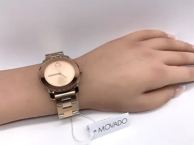 Movado Bold Rose Gold Tone Stainless Women’s Watch 3600342 • $499