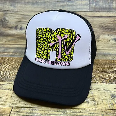 MTV Skulls Mens Trucker Hat Black Snapback 80s 90s Retro TV Throwback Logo Cap • $19.99