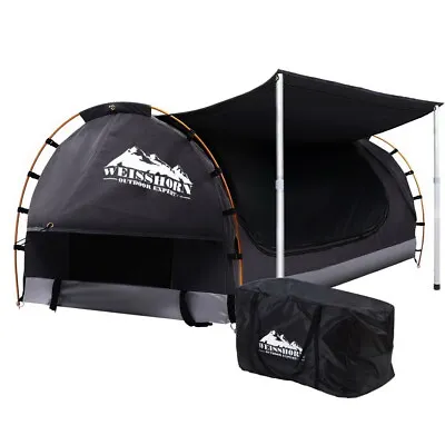 $161.95 • Buy Weisshorn Double Swag Camping Swags Canvas Free Standing Dome Tent Dark Grey