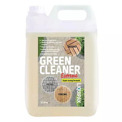 £14.99 • Buy Liquipak Green Cleaner Extreme - Patio Cleaner, Mould, Algae, Lichen Cleaner 5L