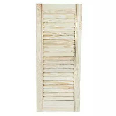 Louvre Door Wood Door Open Natural Pine 21mm Wardrobe Kitchen H:1100mm (43.31 ) • £25.99