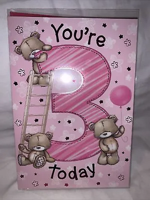 3 Year Old Girl Birthday Card / Three Year Old Birthday Card / 3rd Birthday Card • £1.29