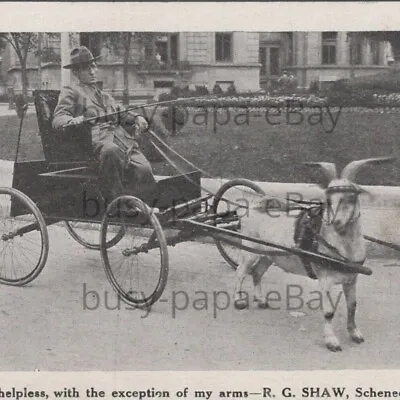 1900s R G Shaw Disabled Invalid Handicapped Goat Cart Wagon Schenectady Postcard • $27.50