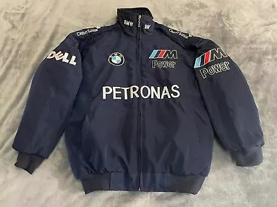 Adult F-1 Vintage Racing Jacket Bmw Jacket Navy embroidered Cotton Padded • £38.58