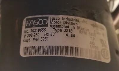 FASCO 7021-9656 U21B Furnace Draft Blower Motor Customer # 8981 Excellent • $79.99