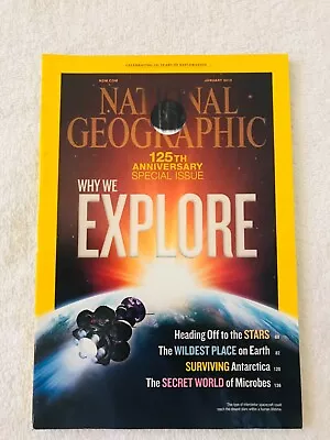 National Geographic January 2013 Explore Stars Antarctica Earth Microbes • £5.75