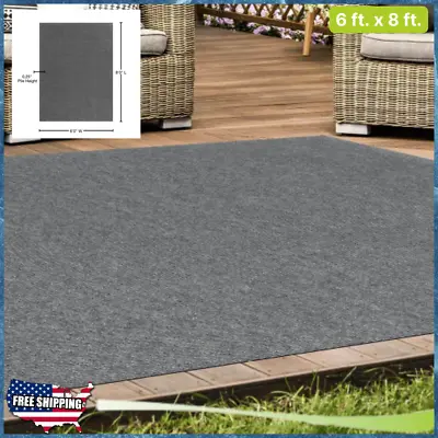Indoor Outdoor Area Rug Floor Mat Carpet Patio Entryway Granite 6 Ft. X 8 Ft. • $30.91