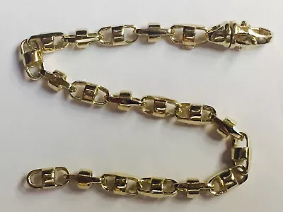 18K Yellow Gold Handmade 6.5mm Anchor Mariner Bracelet 9.5  Approx 30.25g Lob • $3339