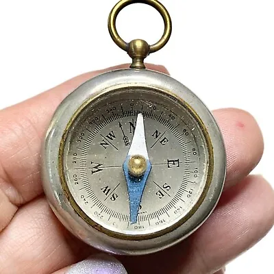 Antique Compass Pendant Fob Glass Top Germany • $95