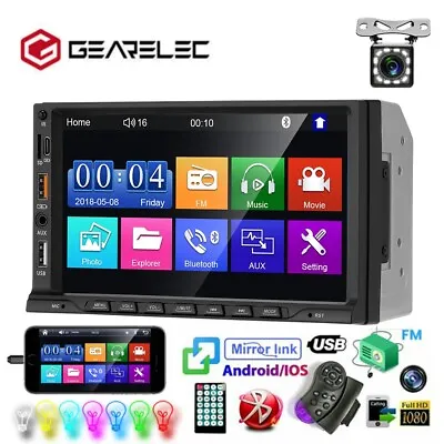 7  Double 2DIN Car Stereo Radio TouchScreen AUX USB Bluetooth Android/IOS Camera • $32.99