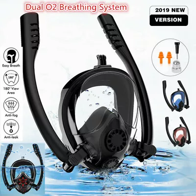 $57.59 • Buy Full Face Snorkeling Mask Scuba Diving Swimming Snorkel Breather Pipe 180° VIEW