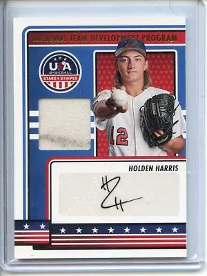 2023 Panini USA Baseball Stars & Stripes Holden Harris Signatures Jersey Auto • $2.99