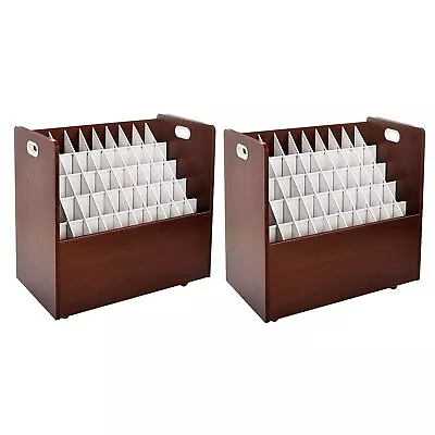 AdirOffice 50-Slot Roll File Cabinet  Mobile Files For Large Roll Mahogany 30  • $428.01