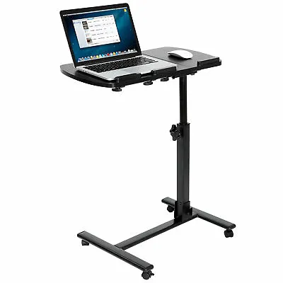 Rolling Table Laptop Desk Notebook Stand Adjustable Tabletop Desk W/ Casters • $42.58