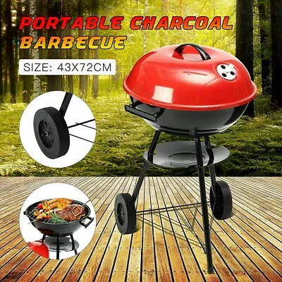 43cm BBQ Kettle Barbecue Grill Outdoor Charcoal Party Patio Round Cooking • £21.24
