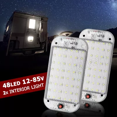 2x 24V 12V White Ceiling Roof Light LED Interior Caravan Motorhome Trailer RV • $13.99