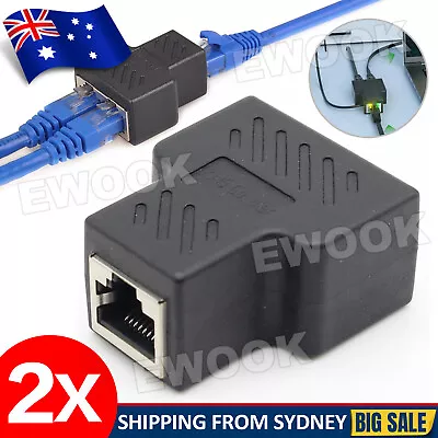 RJ45 Ethernet LAN Network Y Splitter Double Adapter Cable Connector For CAT5 6 7 • $6.95