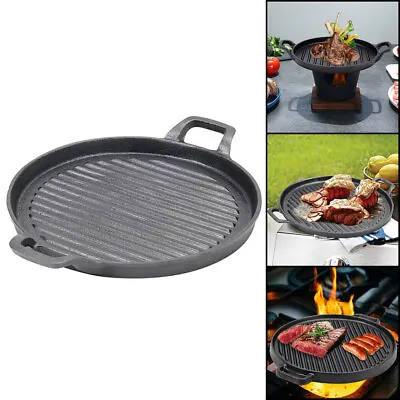 £16.95 • Buy Cast Iron Griddle Hot Plate BBQ Grill Cooking Camping Hob Steak Barbecue Party