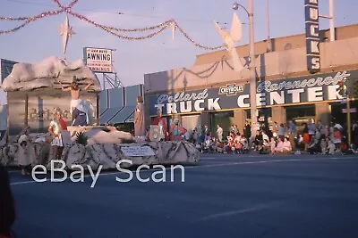 35mm Slide Van Nuys CA Los Angeles Chevy Truck Christmas Street Parade People • $12