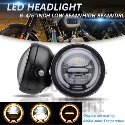 6.8'' Headlight LED Round Hi/Lo Amber Universal For Harley Honda Suzuki Yamaha • $39.72