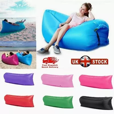 Lazy Outdoor Inflatable Sofa Air Bed Lounger Sofa Sack Hangout Camping Beach Bag • £7.95