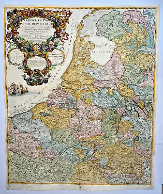 Netherlands 1689 Giacomo De Rossi/ Vignola 17th Century Very Large Antique Map • £1979.02
