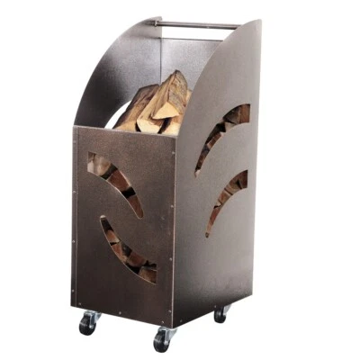 Porta Legna Per Interni Porta Pellet Con Ruote In Acciaio Nero Per Camino Stufa Da Interno Portalegna Da Interno - Foto 6