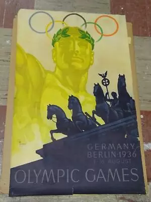 Antique 1936 Berlin Germany Olympic Games Poster Advertising Franz Wurbel Vtg • $189.50