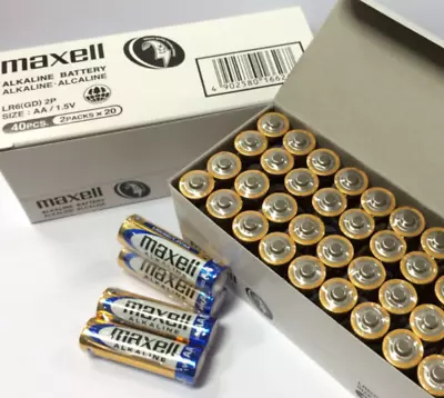 80 X AA Batteries Bulk Aa Alkaline Batteries Maxell • $49.95