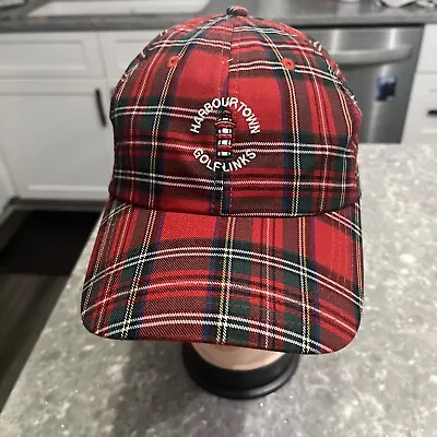 Harbour Town Golf Links Red Plaid Hat AHEAD Headgear Adjustable Baseball Cap • $30