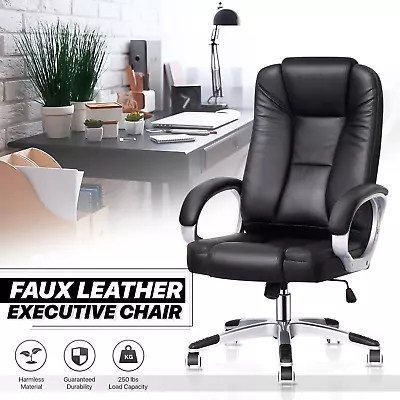 Breathable Leather Office Manager Executive Chair Home Ergonomic Computer Seat • $198.99