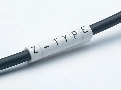 Critchley Z-Type Cable Wire Markers 0-9 Black On White Size 7 - Dia 2.0-3.2mm • £7.32