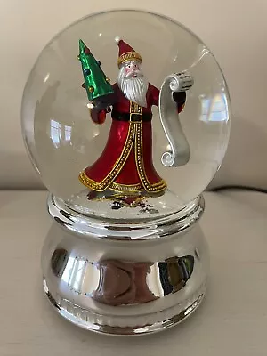 Towle Silversmiths Santa Musical Snow Globe Christmas Tree Scroll List EUC • $24.95