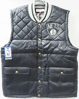 Mitchell & Ness Brooklyn Nets NBA Snap Front Vest Black Sizes M XL (6280A) • $93.98