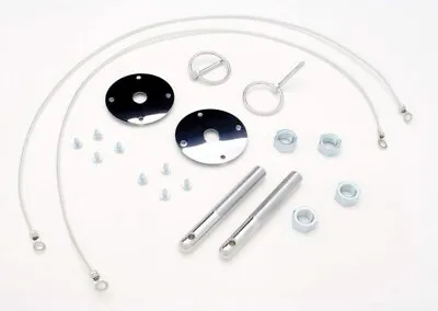 Hood Pins & Lanyards 1/2  Diameter Steel Chrome Plated Kit Musclecar Hotrod • $59.95