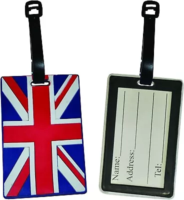 All New Silicon Union Jack Flag Luggage Tags Holiday Travel Suitcase Labels Wov • £4.45