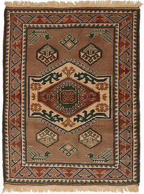 Traditional Vintage Hand-Knotted Carpet 3'10  X 5'0  Wool Area Rug • $168.40
