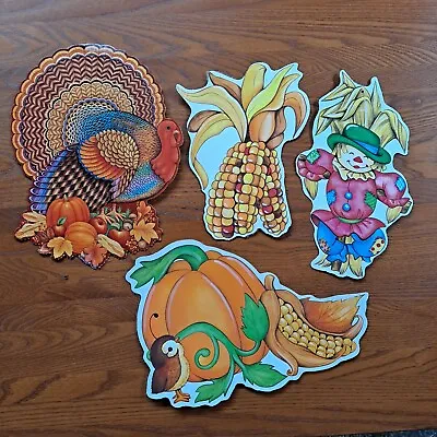 Vintage Lot Of 4 Paper Die Cut Fall Thanksgiving Decorations • $14.99