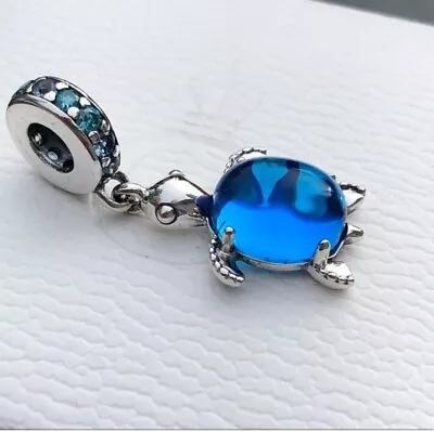 Authentic Pandora Murano Glass Sea TURTLE Dangle Charm • $39.99