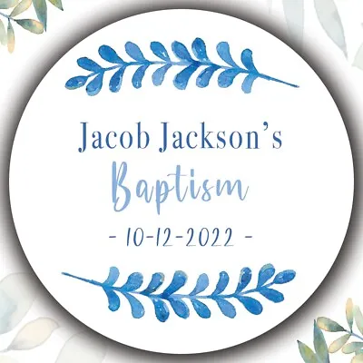 £3.59 • Buy PREMIUM Personalised Baptism Christening Thank You Stickers Sweet Cone Bag Seals