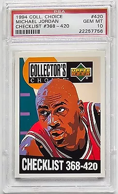 Michael Jordan Graded PSA 10 Gem Mint! Collector's Choice 1994 Card #420 Bulls • $79.95