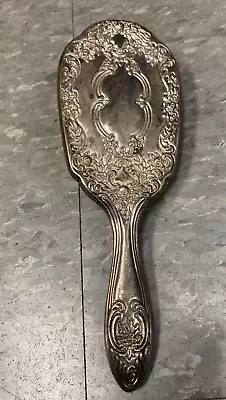 Vintage Antique Silver Plated Vanity Hair Brush 8  Long Embossed Detailed Heavy • $9.99