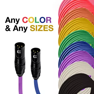 3 Pin XLR Male Balanced Cable - Custom Length Color Professional Connector Cord • $146.49