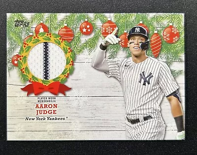 Aaron Judge Player Worn Patch Relic 2022 Topps Holiday #WRC-AJ Yankees Pinstripe • $14.50