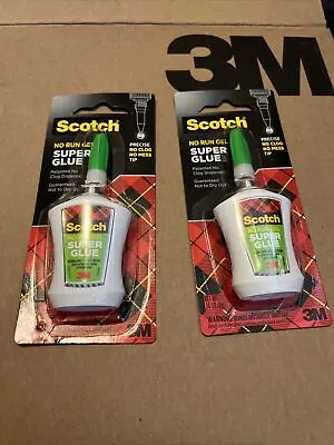 Lot Of 2!  3M Scotch Super Glue No Run Gel 0.14oz  No Mess Tip • $10