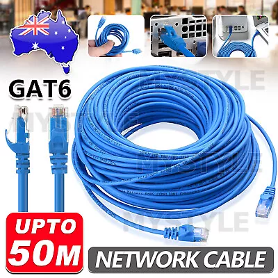 $6.95 • Buy 5m 10m 20m 30m 50m Ethernet Network Cable High Speed Patch Lead CAT6 1000Mbps