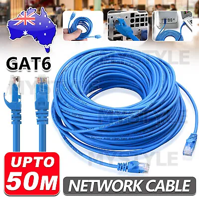$14.95 • Buy 5m 10m 20m 30m 50m Ethernet Network Cable High Speed Patch Lead CAT6 1000Mbps