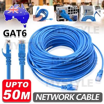 $14.95 • Buy 5m 10m 20m 30m 50m Ethernet Network Cable High Speed Patch Lead CAT6 1000Mbps