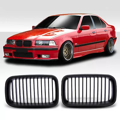 Matte Black For BMW E36 3 Series E36 Sedan 1992–1997 Front Kidney Grilles Grill • $34.99