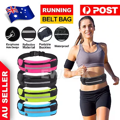 $7.85 • Buy Waterproof Running Belt Bum Bag Travel Waist Bags Money Zip Pouch Sports Wallet